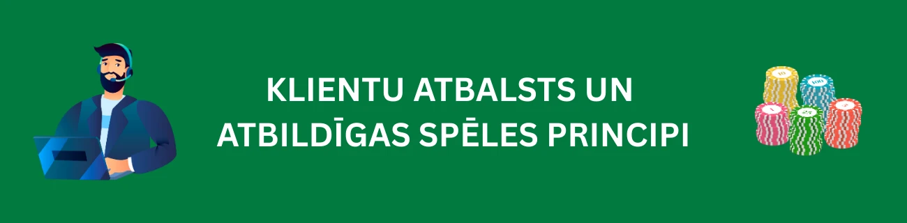 Klientu atbalsts un atbildīgas spēles principi