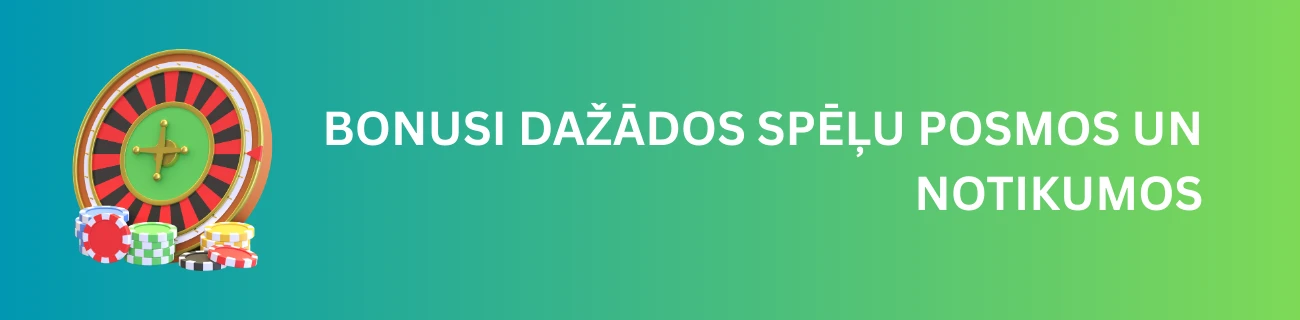 Bonusi dažādos spēļu posmos un notikumos